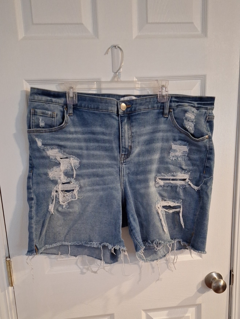 Lane Bryant Distressed Light Blue Denim Jean Shorts